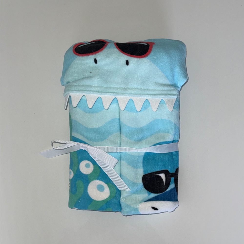 Kids Blue Shark Hooded Towel Size 3 kids